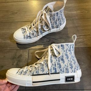 Dior Men’s High Top Sneakers B23 Oblique Kasuri